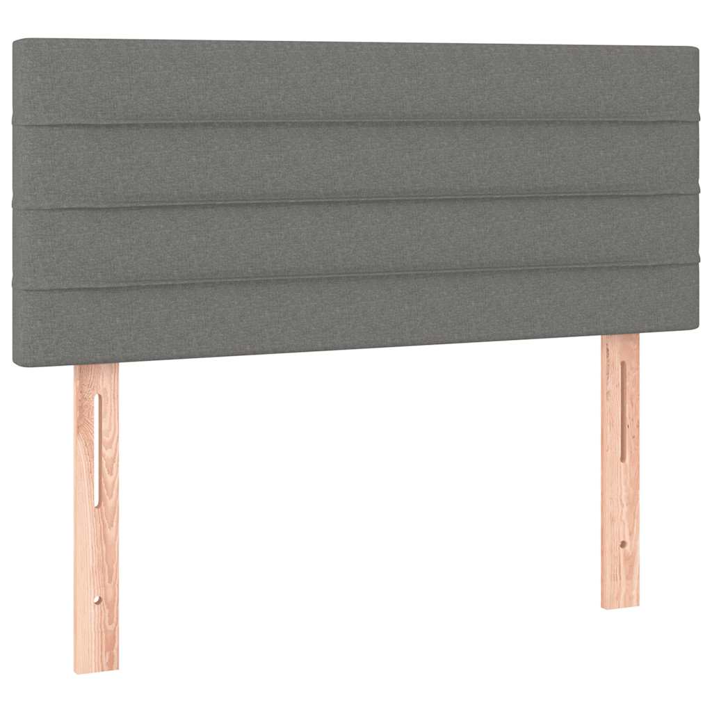 Box Spring Bed with Mattress & LED Dark Grey 120 x 190 cm Fabric