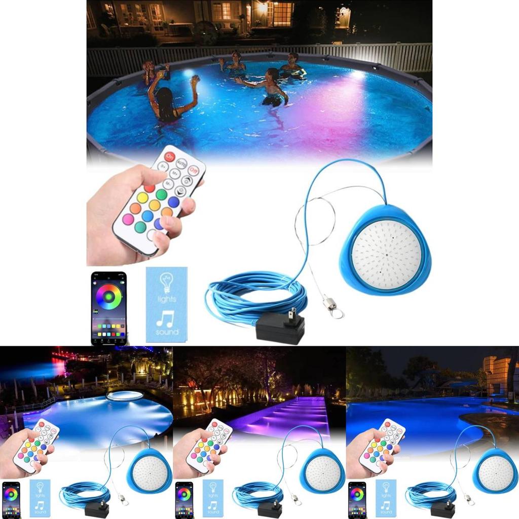 Vielseitige Bluetooth-App-gesteuerte LED-Poolleuchte mit beeindruckender Mehrfarbenbeleuchtung für jeden Pool