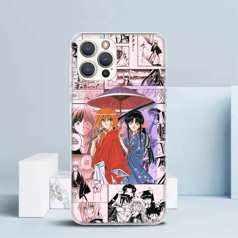 Rurouni Kenshin Anime Soft Cover for iPhone 16 17 Air 15 14 Pro Max 16E Phone Case 13 Mini 12 11 7 SE 8 Print Pattern Fit Cases
