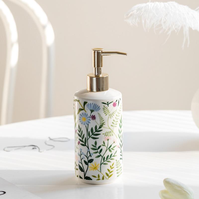 1 st Återfyllningsbar flytande behållare Hem Fukt- & fläckbeständig Badrumsinredning Keramik Elegant Kapacitet 430ml