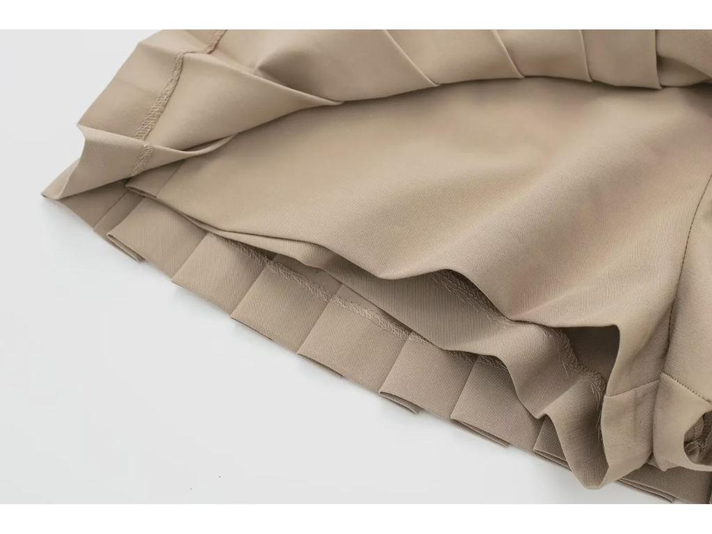 2024 Frühling Damen Street Fashion Niedrige Taille Plissee Rock Hose