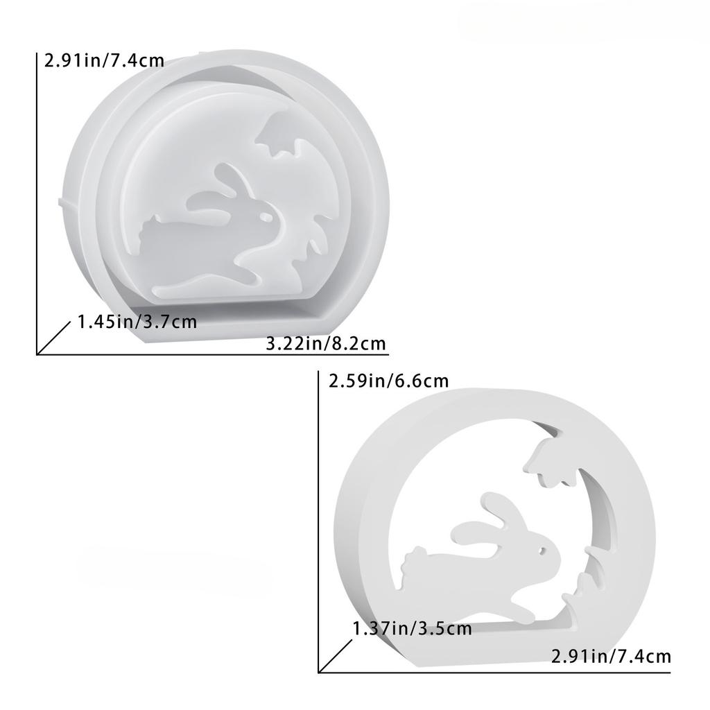DIY Wielkanocny Króliczek Pusty Świecznik Forma Żywiczna Ozdoba na Biurko Gipsowa Silikonowa Forma Dekoracja Domu