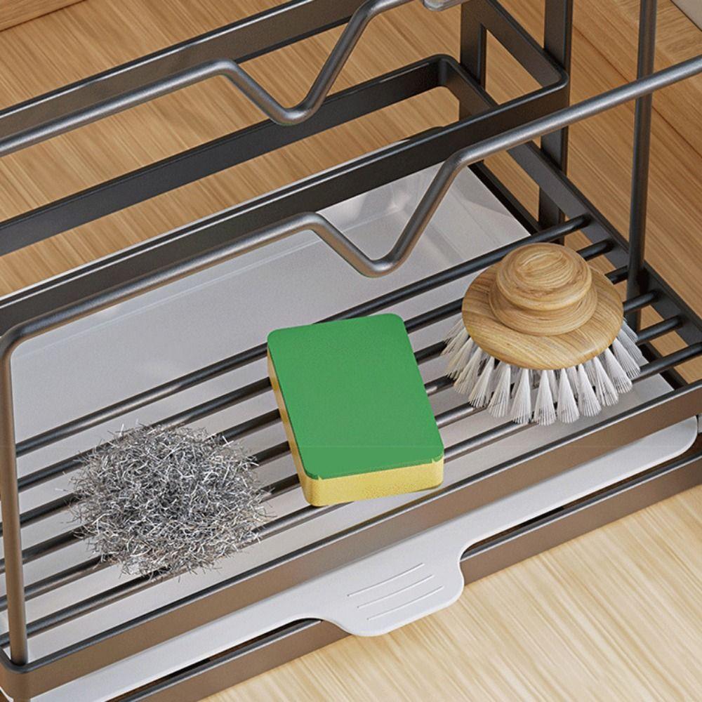 Carbon Steel Kitchen Countertop Organizer WIth Chopstick Cage With Drainage Tray Kitchen Stand Holder Wall Mounted/Countertop