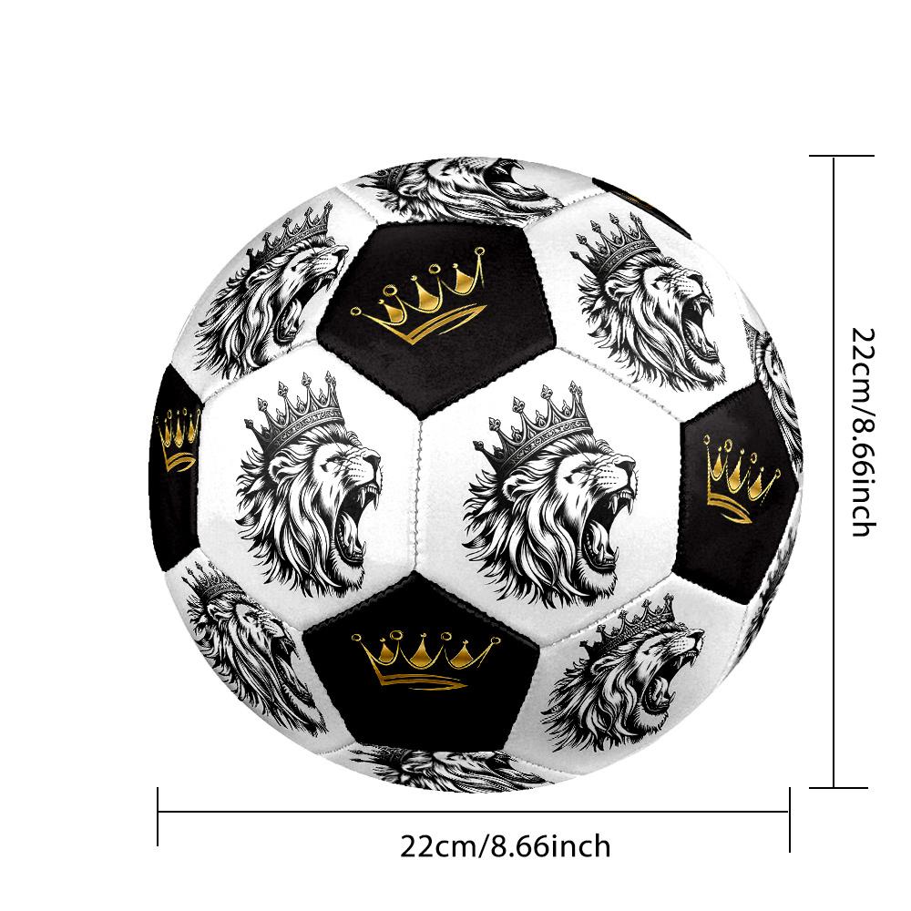 1PC Lion Majesty Golden Crown Soccer Ball Size 5 Football Machine Sewn Indoor/Outdoor Universal Football S29