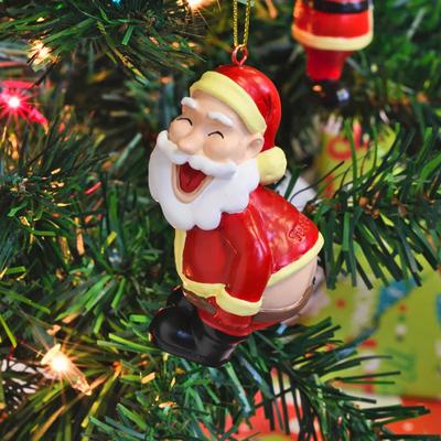 Santa Butt Ornament Funny Resin Santa Claus Christmas Ornament Naughty Christmas Tree Hanging Decoration for Holiday Tree Home Decor