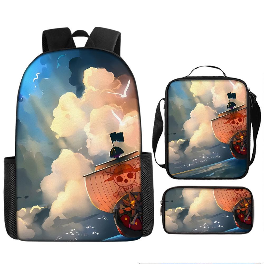 One Piece One Piece School Bag Luffinica Nautical King Student School Bag Backpack Set