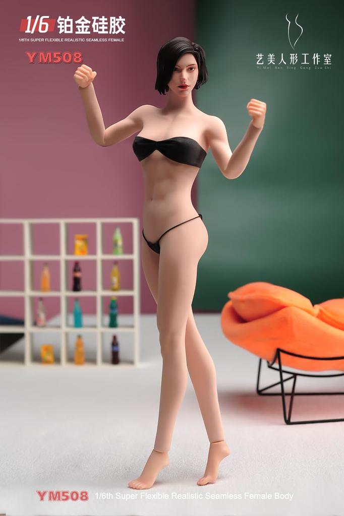 [TOYBARJAPAN] 16 Scale Action Figure YIMEI YM508 Mid-Bust Platinum Silicone Seamless Female Body with Sculpted Menstrual Regions (Head, Clothes, and