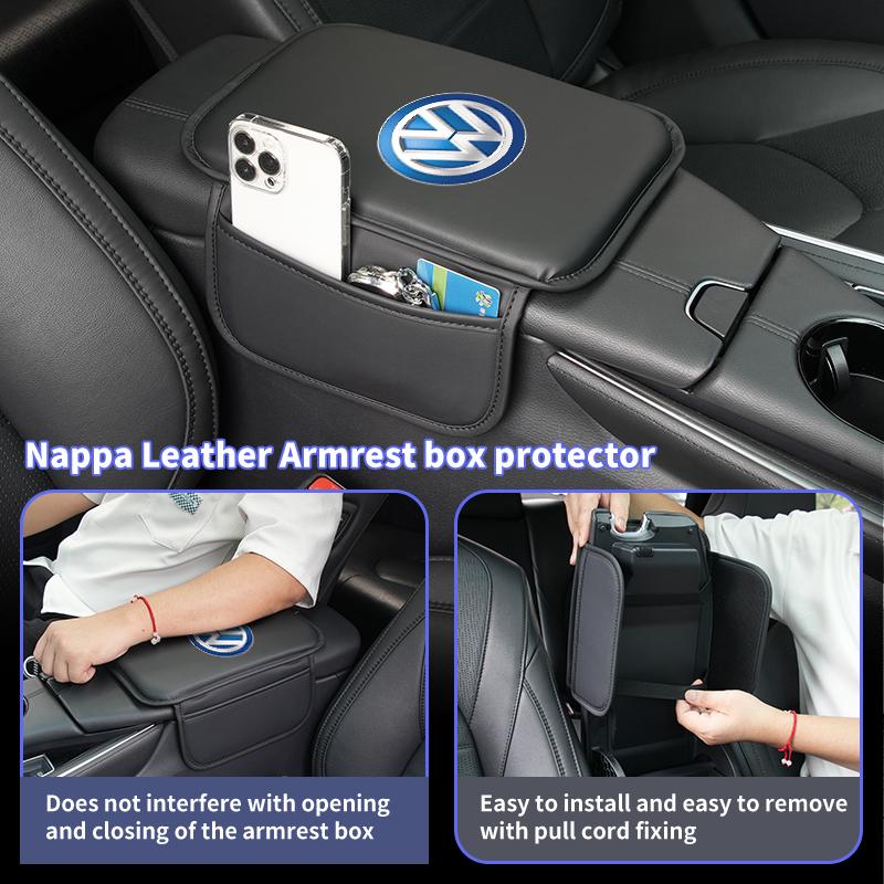 Car Center Console Protector Cover Armrest Box Cushion With Storage Function For VW Scirocco Jetta Beetle Golf Passat Tiguan Ce3