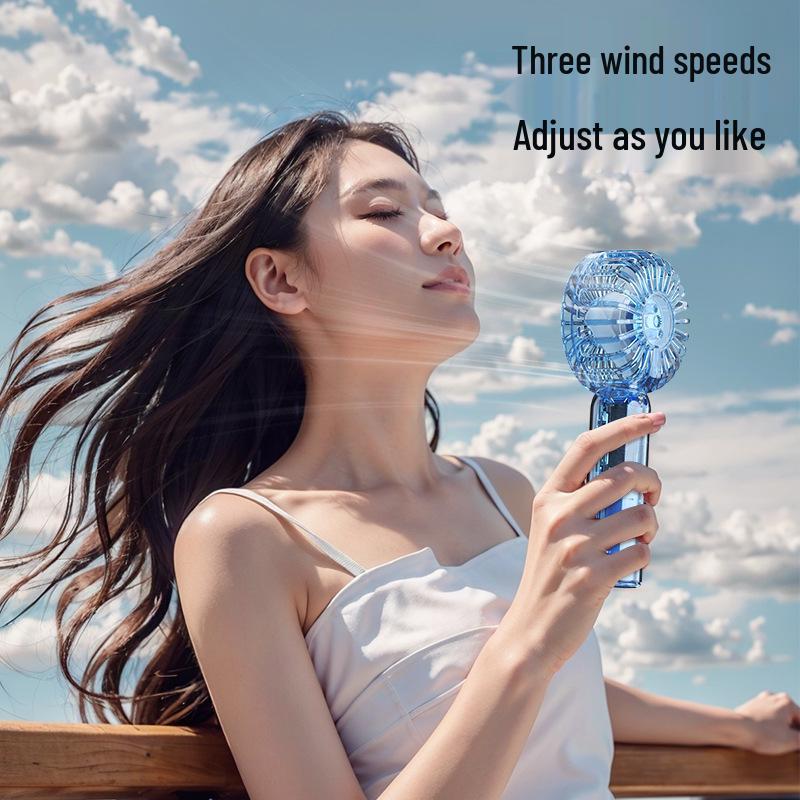 USB-Powered Transparent Mini Turbine Fan: Strong Wind, Portable, Outdoor Use
