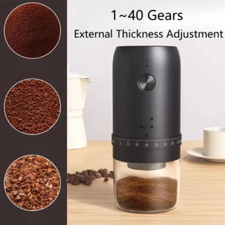 Moulin à café électrique portable 1800mAh 40 vitesses réglable externe maison rechargeable moulins machine à café domestique