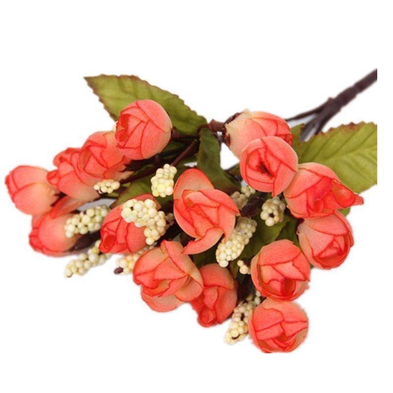 

Искусственный 15 Голов Чайные Розы Бутоны Цветочный Свадебный Букет Свадебный Декор