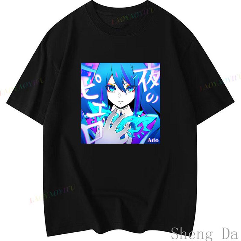 

Hot Sale Ropa De Mujer Ado World Tour 2025 Hibana T Shirt 100%Cotton Short Sleeve Anime Shirt Japan Fashion Gothic Y2k Clothing 5XL різнокольоровий