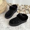 Fashion Faux Fur Winter Boots Women 2025 Fashion Shoes Sequined Cloth Warm Snow Boots Woman Non-Slip Thicken Plush Ankle Booties