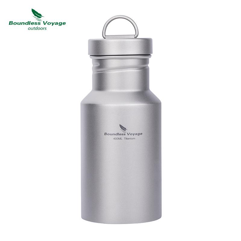 Ultra-Light Pure Titanium Water Bottle - Large Capacity, Wide Mouth, with Handle for Camping & Sports
