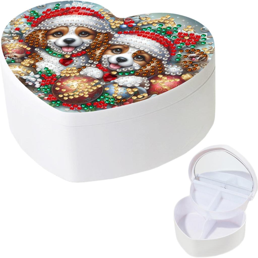DIY Diamond Painting Handmade Storage Box Partial Drill Crystal Storage Case Kit Heart-Shaped Jewelry Box for Home Decor