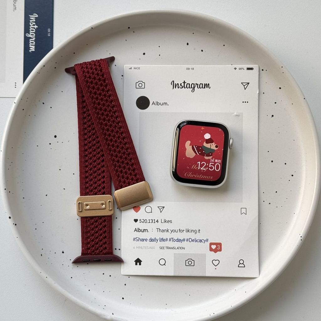 Watch Strap for Apple Watch 10 Ultra-Double Loop Woven Breathable Nylon Watch Band Magnetic Buckle for iWatch 10/9/8/7/6/5/4/3/2/1/SE/Ultra2 49mm 45mm
