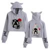 Women's 'Death Note' Cat Ear Crop Top Hoodie