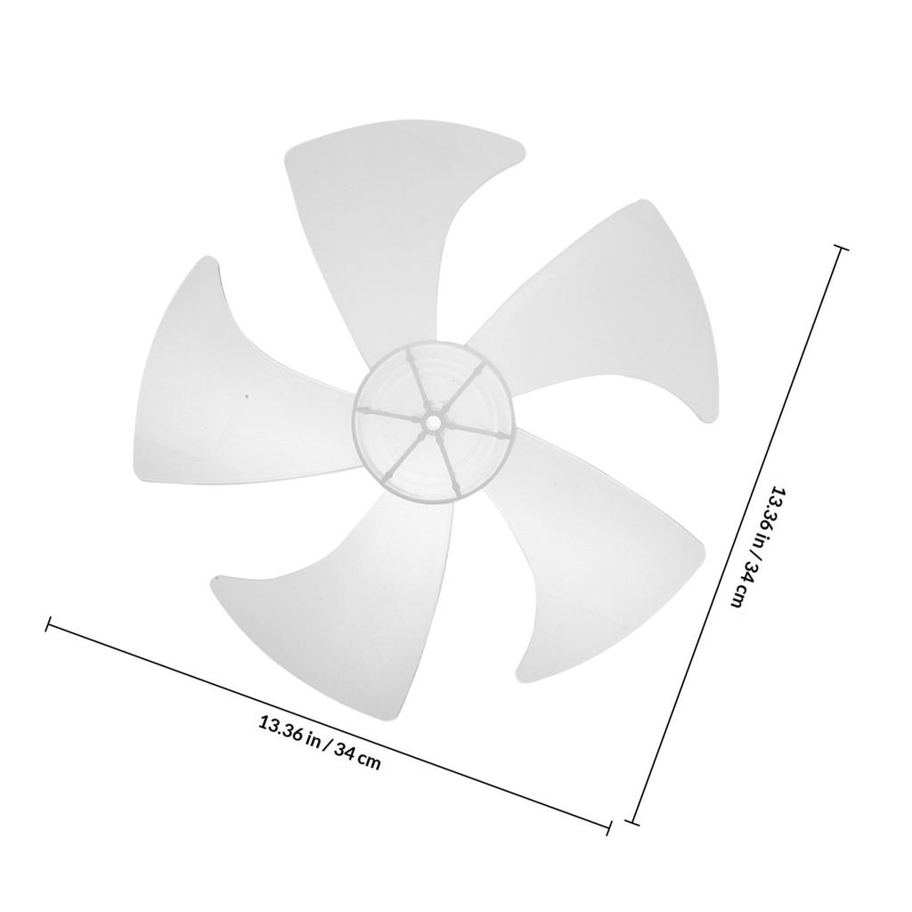 14 Zoll Kunststoffblätter 5-Blatt Ersatz für Standventilator Boden Tischventilator Universelles Rundloch Elektrischer Ventilatorblätter