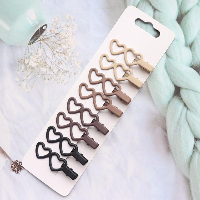 8Pcs/Set Women Girs Vintage Frosted Geometry Hairpins Adult Lovely Alloy Ornamentr Hair Clips Female Fashion Hair Accessories