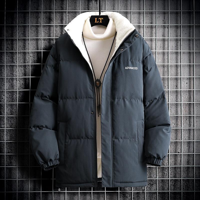 

Men s Autumn and Winter Versatile Loose Lambhair Coat and Bread Jacket XXXL сірий