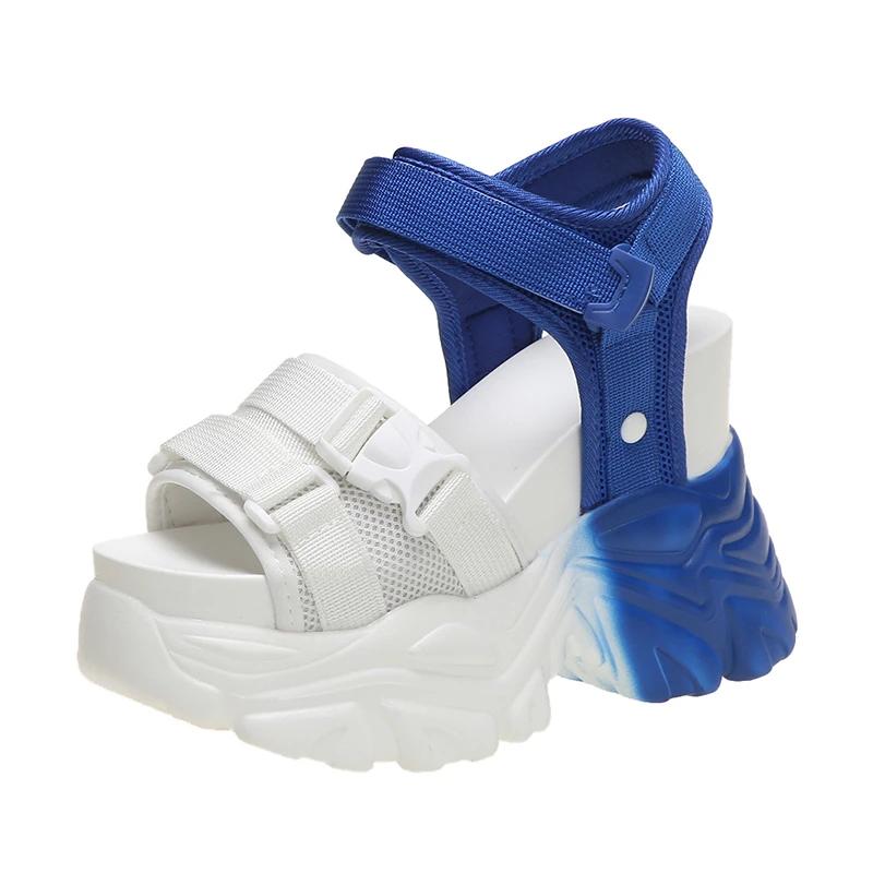 

10.5 см женские босоножки на толстой платформе для отдыха с открытым носком на высоком каблуке новые гладиаторские тапочки женские модные летние пляжные сандалии 37