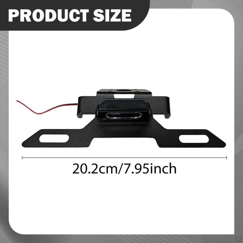 Motorcycle License Plate Holder with Taillight Part Mount Support Repair Attachment Light LED