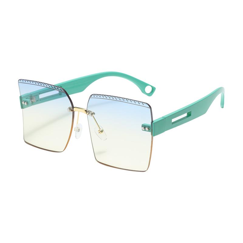 

Солнцезащитные очки без оправы с отражающими линзами 2024: Защита от УФ-лучей, Слимминг круглого лица, Высококлассная одежда для вождения и отдыха на море