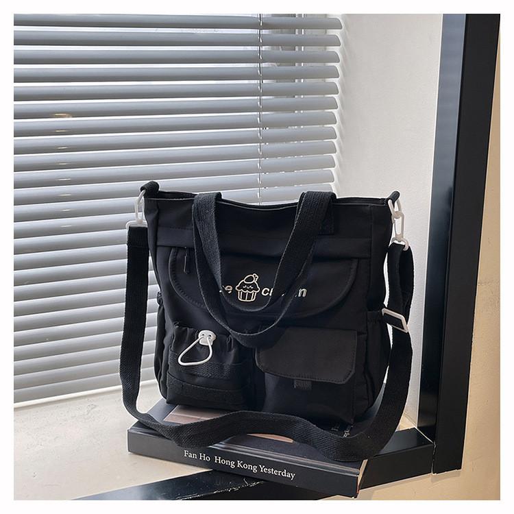 Nylon Tote Bag For Women With Zipper Closure For Casual Travel And School