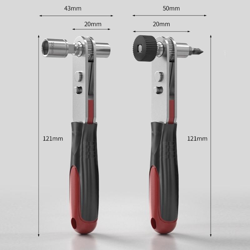 Double Direction Ratcheting Socket Spanner Tool Kit Ergonomic Grip Compact Design Fit For Tight Space Maintenance Tasks
