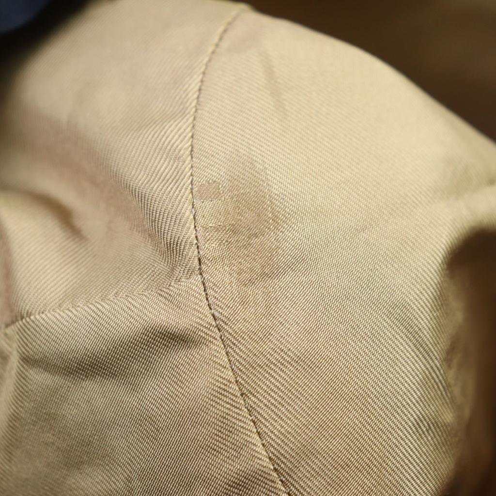 Excellent HERMES Hat Serie Buttons, Leather, H Logo All-over Felt Lining Beige Cashmere 57 Used