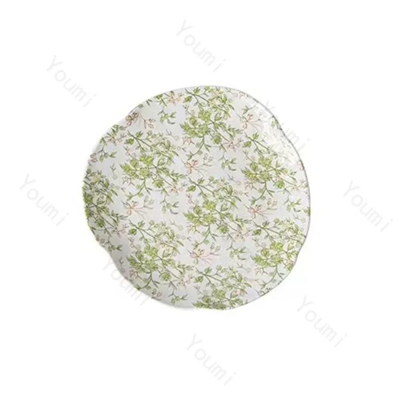 Kreativní nepravidelné jídelní talíře ve francouzském stylu, nádherné květiny, keramický talíř, odpolední čaj, ovocný dezertní talíř, unikátní stolní nádobí