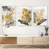 Golden Abstract Tropical Palm Leaf Canvas Paintings Modern Interior Home Wall Decor Art Posters Prints Pictures Cuadros No Frame