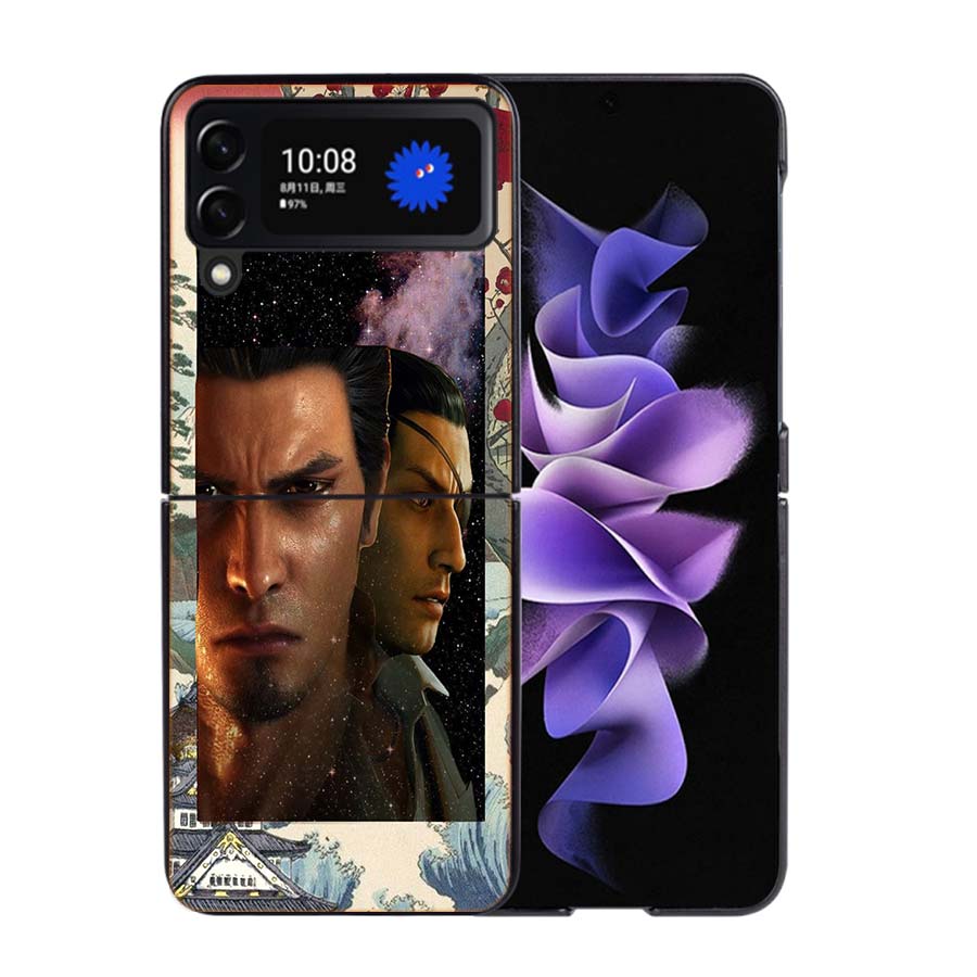 Yakuza 0 Game Phone Case For Samsung Z Flip 7 6 5G Galaxy Z Flip4 Z Flip5 Z Flip3 Coque Black Hard PC Shell Protective Cover