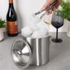 Steel Thermal Ice Bucket Thermos Container for Cubes + Tongs