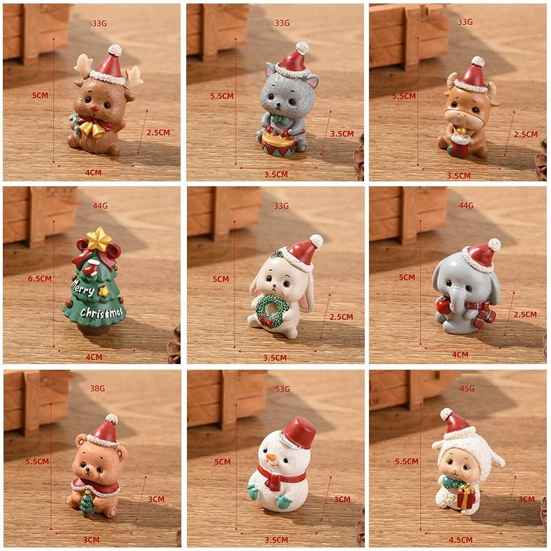 Christmas Resin Family Animal Decoration Creative Home Mini Christmas Tree Old Man Gift