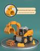 4-in-1 Deformable Engineering Vehicle Set with Small Cars, Crane, Excavator, and Pull-back Toy for Boys