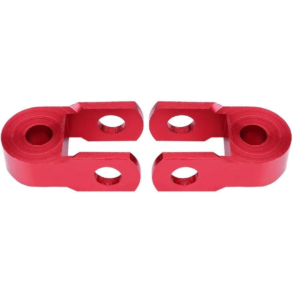 Rear Shock Extender, Aramox 2PCS Absorber Riser Universal Motorcycle High Damping Device Thicken Pad Chassis Extender Taper Riser With Screws Red