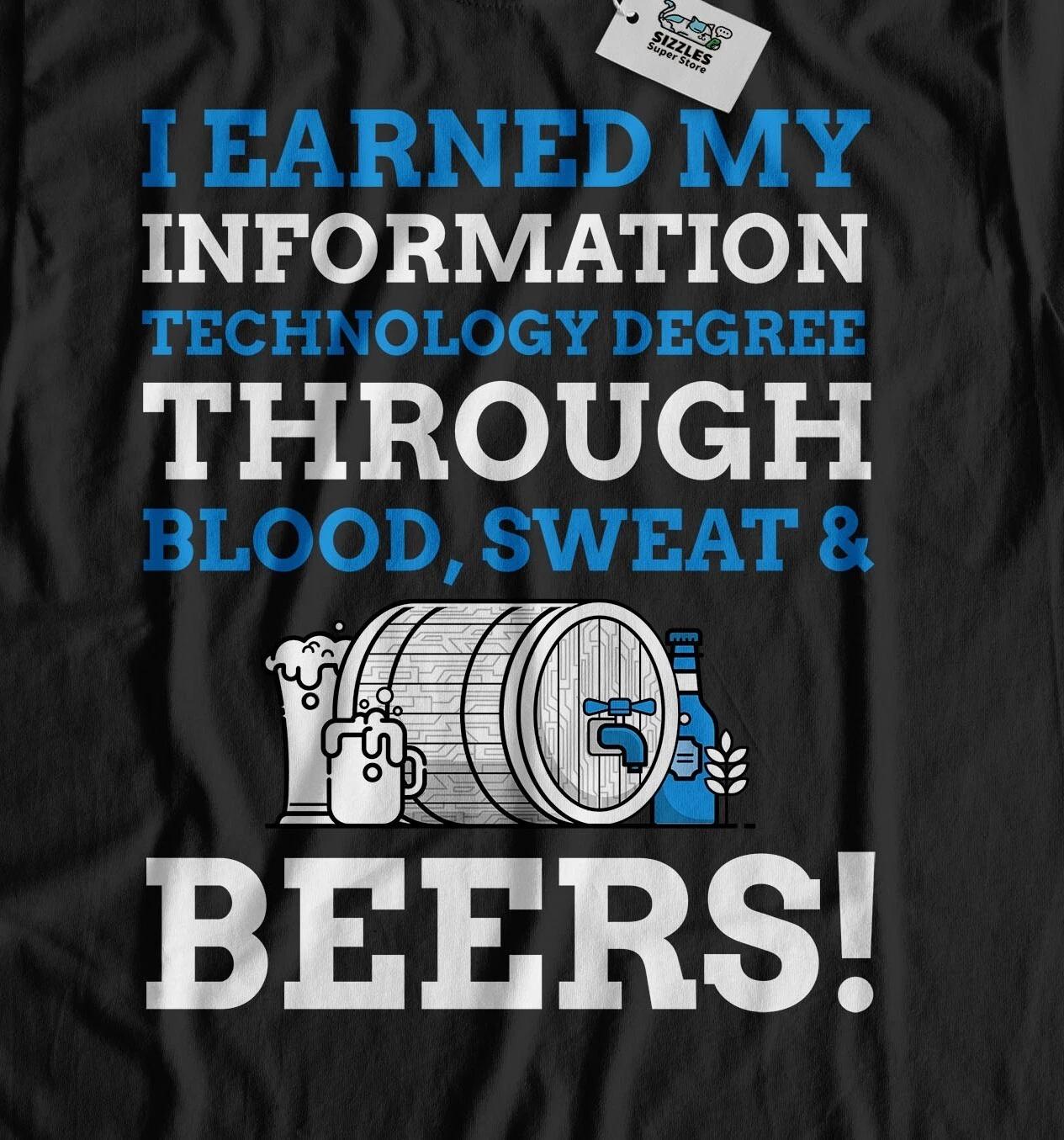 Unisex Funny Information Technology Degree T-Shirt IT Graduate Gifts L