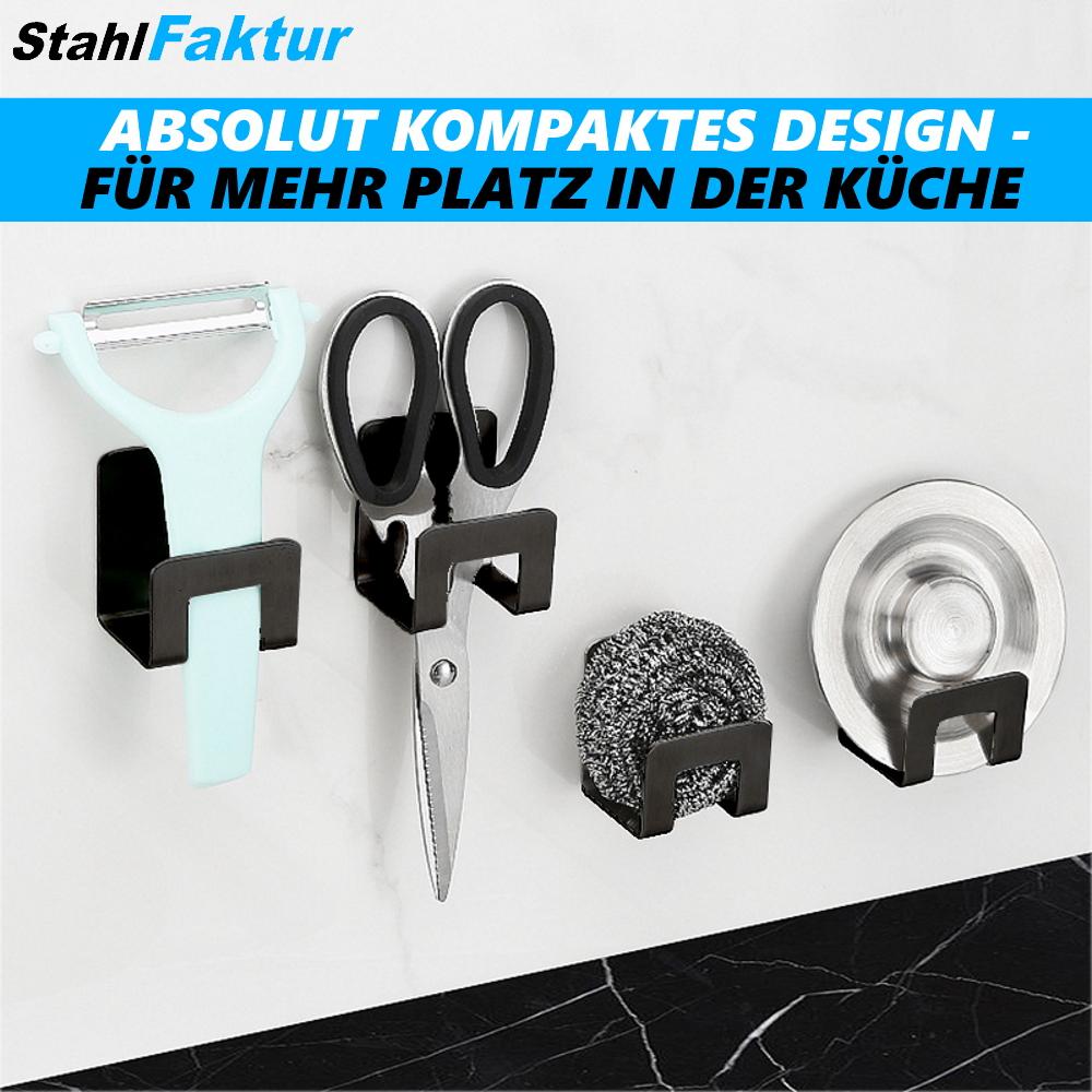 StahlFaktur Rustfritt stål Svampholder Kjøkken Veggkrok Organizer Selvklebende