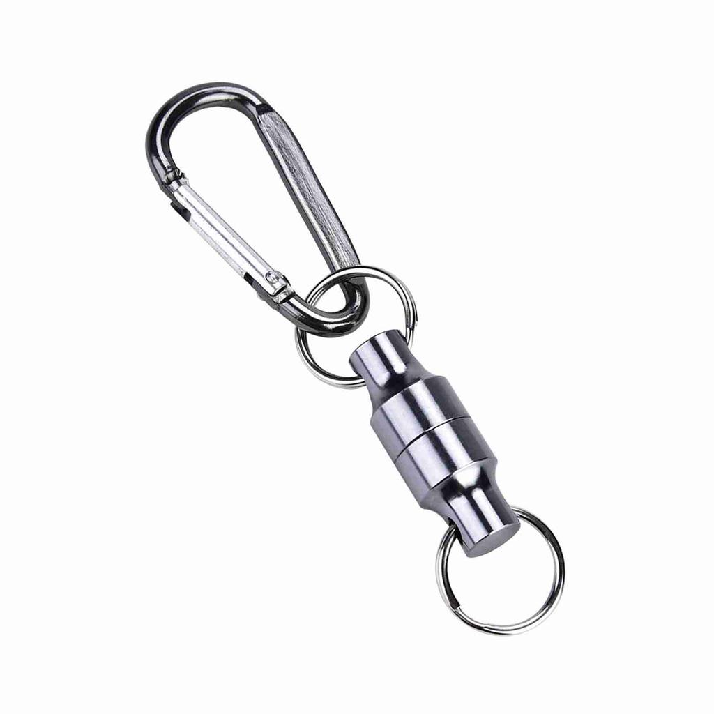 Magnet Buckle Fly Fishing Magnetic Net Release Clip Hanging Holder Lanyard Clip(Single, Silver)