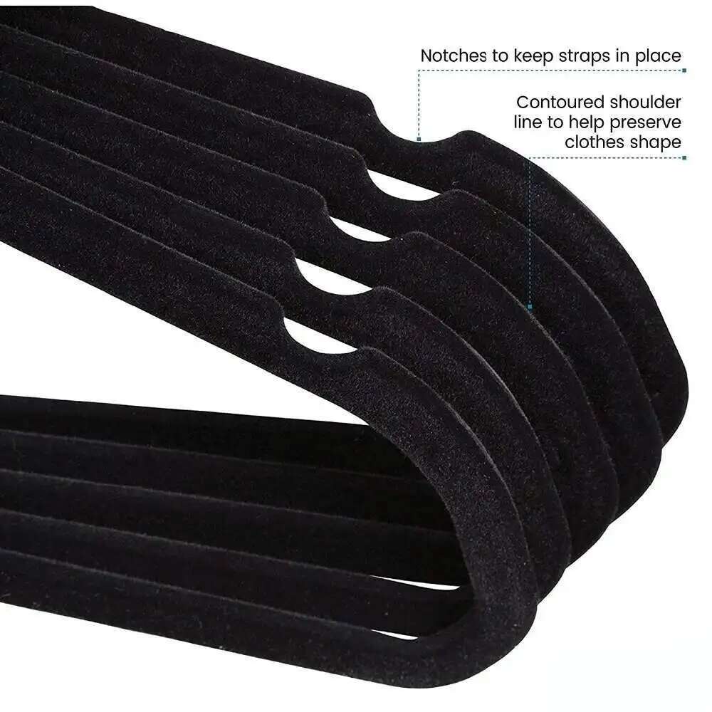 10pcs Non-slip Velvet Hangers - Suit Hangers Ultra Thin Space Saving 360 Degree Swivel Hook Strong And Durable Clothes Hange