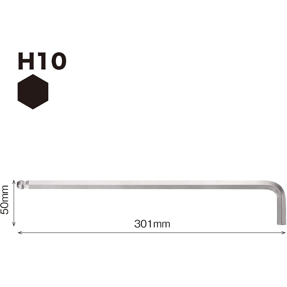VESSEL (VESSEL) Hexagon Bar Ball Point L Type Wrench Extra Long Type Opposing Side 10mm 8300BP-XL