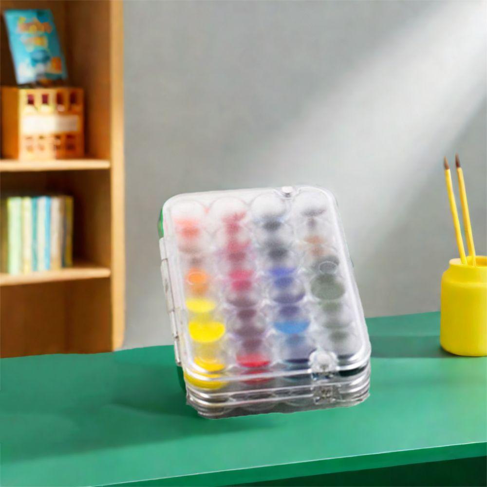 24 Grids Watercolor Paint Tray Acrylic Paint Box Portable Mini Watercolor Palette  Student Outing