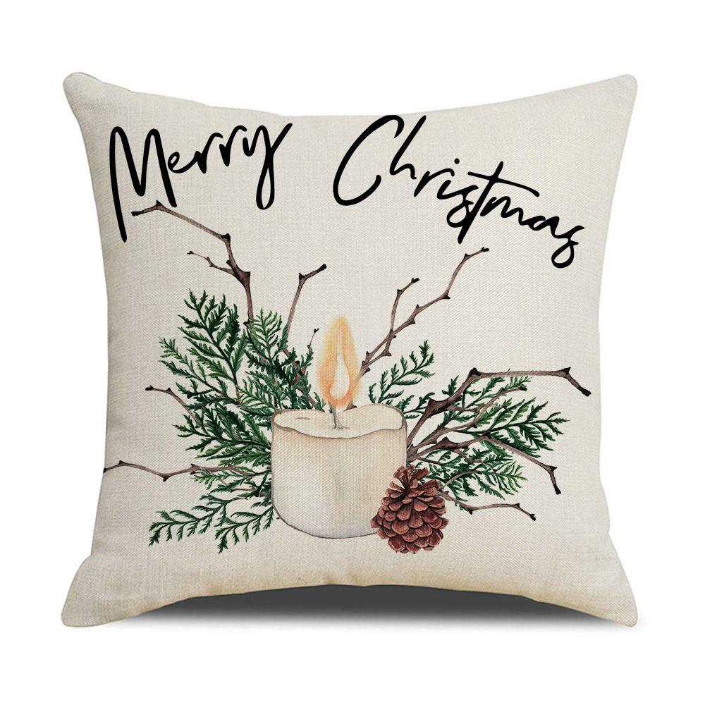 New Year Cartoon Christmas Decorations Christmas Pillowcase Pillow Cover Polyester Cushion Cover