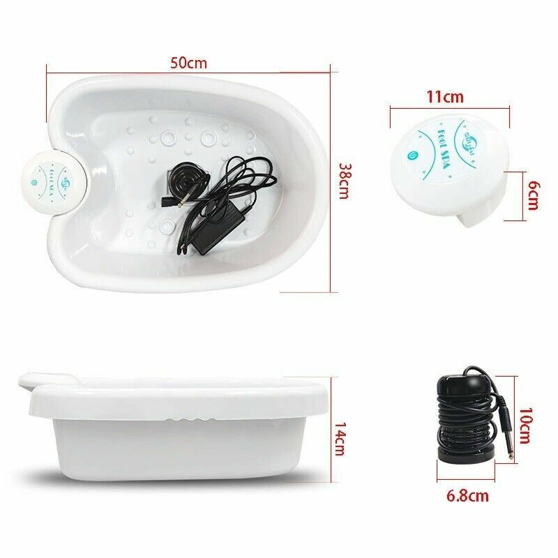 Electric Foot Spa Bath Massager Mini Machine Detox Ion FootBath Cleanse Footspa Vibration Best Care Arrays Aqua Health Therapy