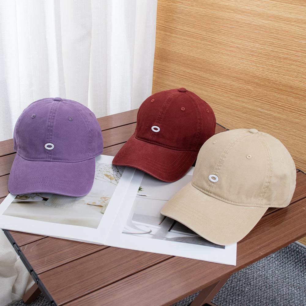 Four Seasons Simple Circle Embroidery Baseball Cap Men's and Women's Alphabet Embroidery Cap Versatile Show Small Face