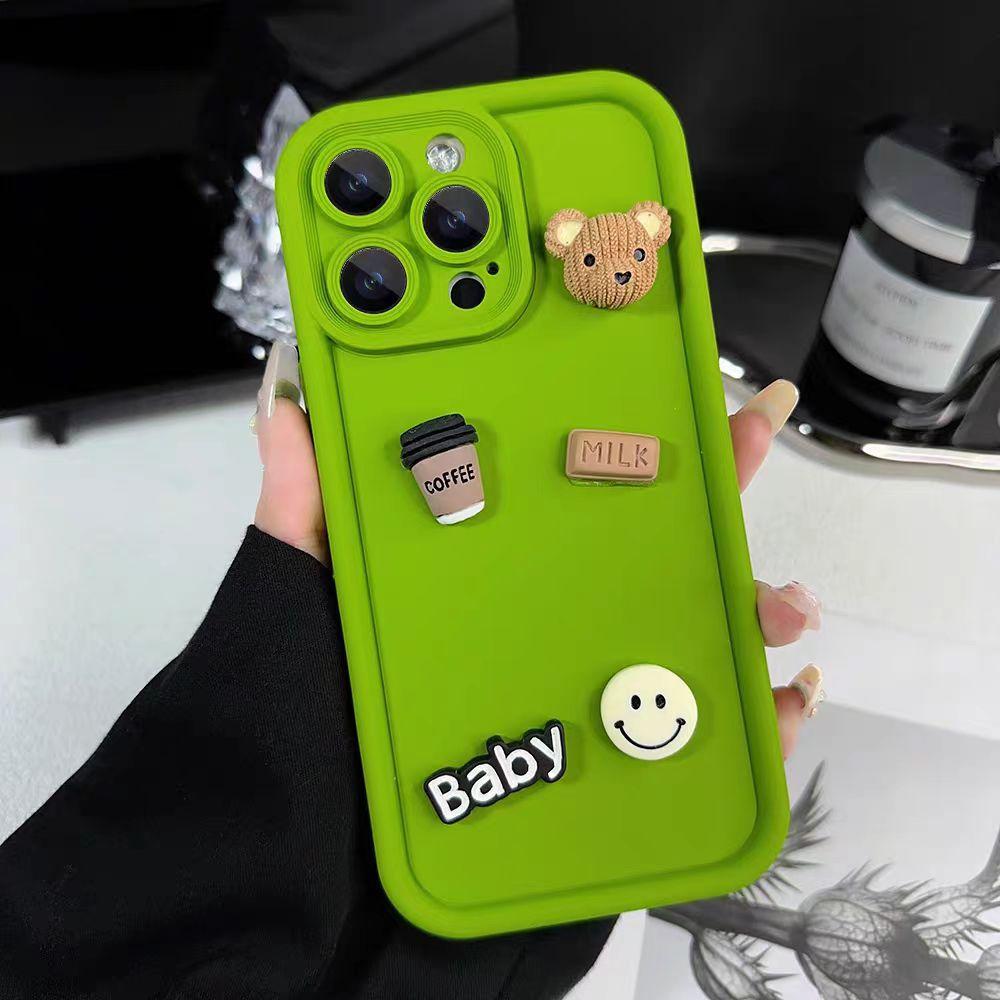 Suitable for IPhone16 Phone Case, Retro Three-dimensional Bear 14Promax, Apple 15 Protective Case, Creative 13 Anti-drop