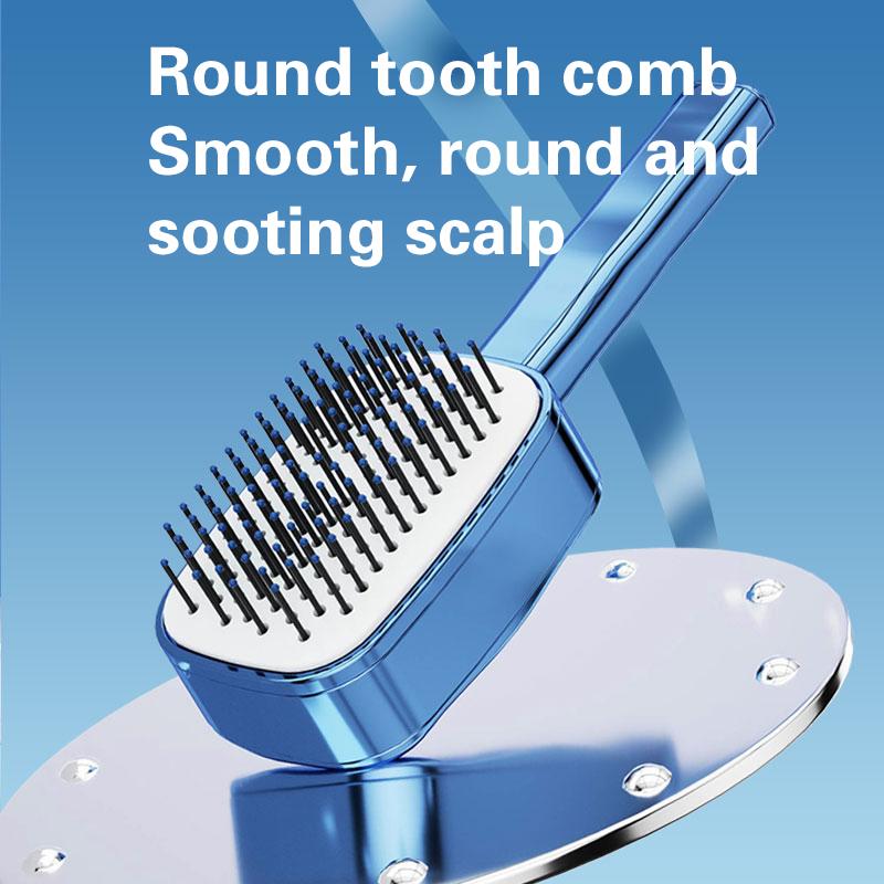 New Self Cleaning 3D Air Cushion Massager Hair Brush Airbag Massage Comb Brush Electroplated Detangling Anti Static Hairbrush