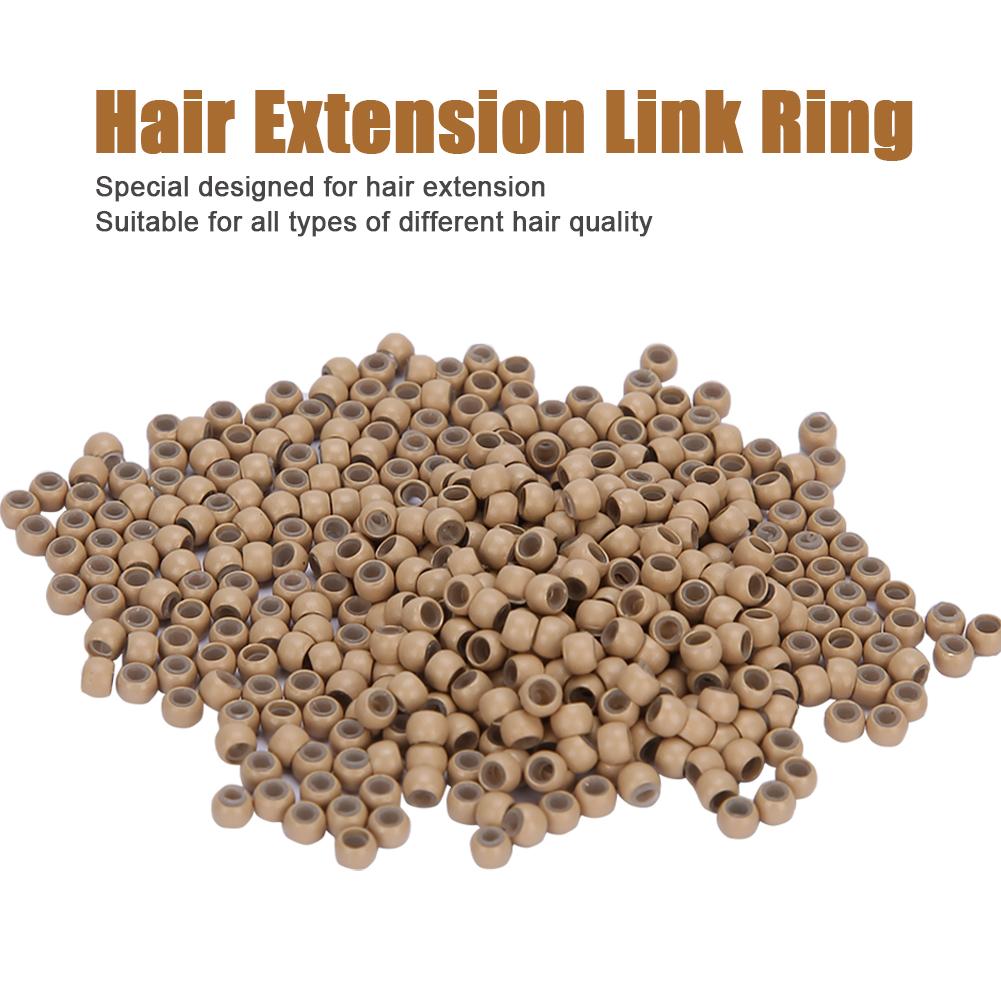 1000pcs Silicone   Links  s Beads Small Comfortable Hair Extension Tool