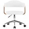 VidaXL Chaise pivotante à dîner Blanc Bois courbé et similicuir